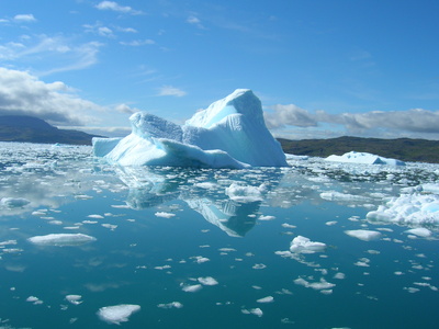Melting iceberg at the coast of Greenland