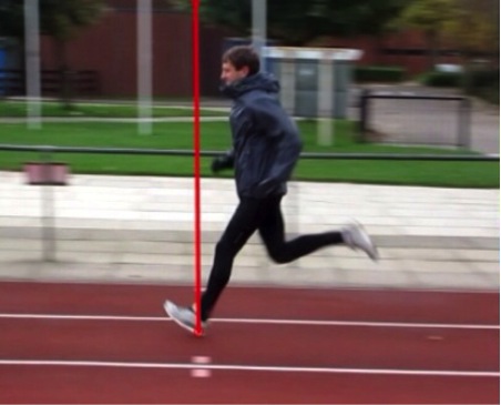 Running demonstrating an 'over-stride' with associated changes in kinematics at the hip, knee, shin and foot