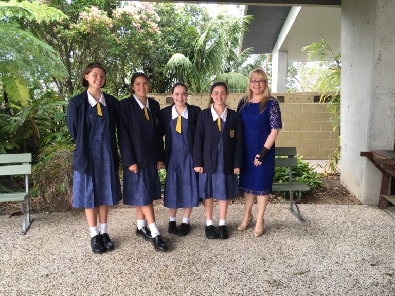 Bridie with the 4 GTPs after the school assembly presentation