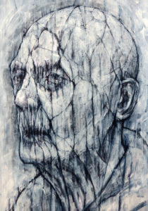 GV Art London, David Marron, Geras 3, 2013, charcoal and acrylic on board, 60 x 42cm